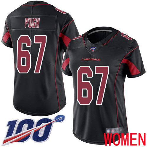 Arizona Cardinals Limited Black Women Justin Pugh Jersey NFL Football 67 100th Season Rush Vapor Untouchable